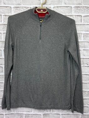|•EDDIE BAUER•| Grey Knit Zip Pullover Size Medium